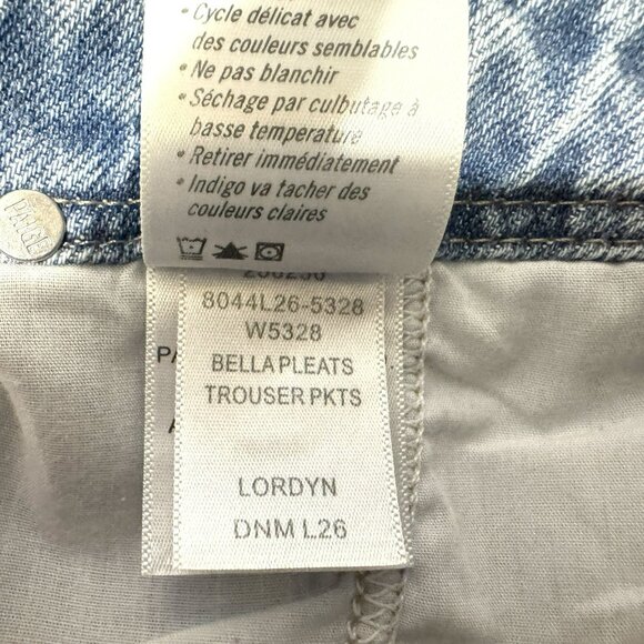 Paige Womens Bella Pleated Trouser Denim Hi Rise  Jeans In Lordyn Sz 34 (40) NEW - Picture 9 of 12